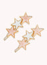 Marbelized Star Trio Clip - Colors: Pink Pearlescence & Mother of Pearl White